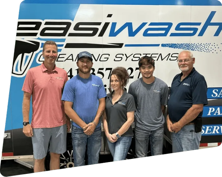 The Easiwash team outside the Clear Lake, Iowa shop
